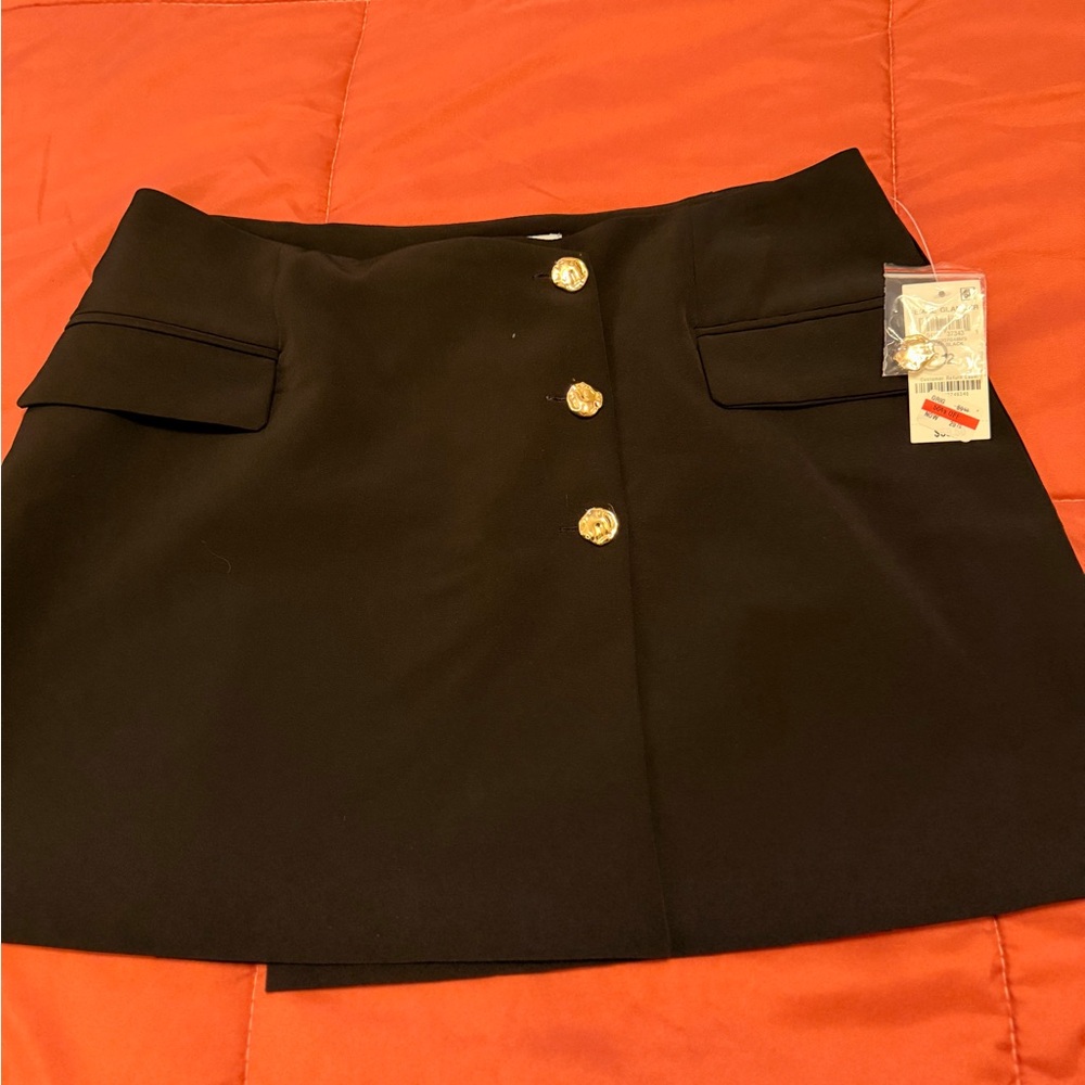 INC International Concepts Black Skirt with Gold Accents
